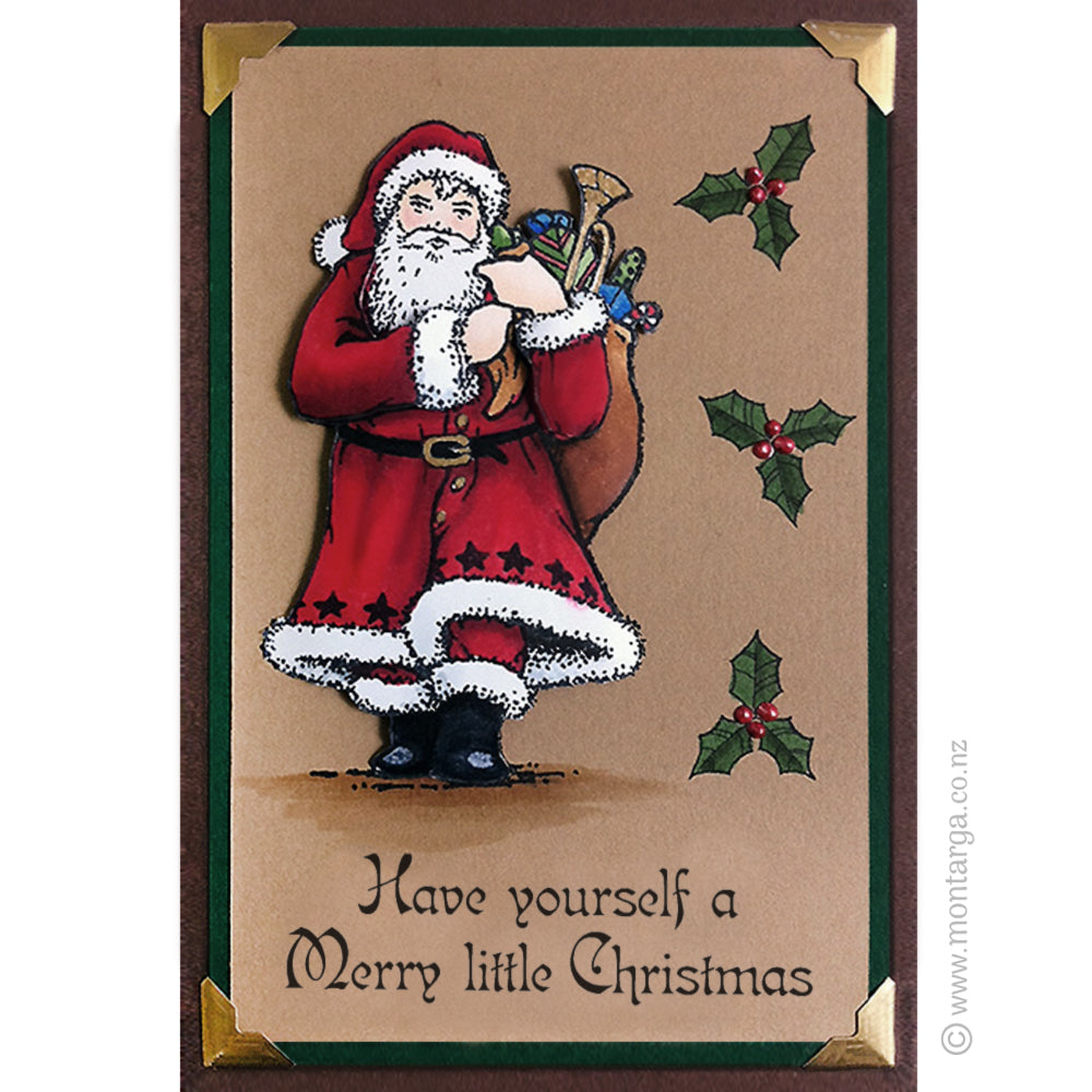 2342 BB - Merry Little Christmas Wording Rubber Stamp
