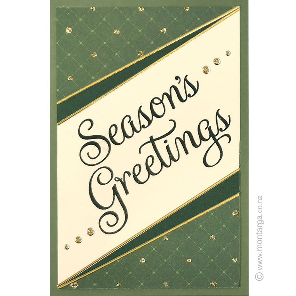 2405 GG or E - Season's Greetings Wording Rubber Stamp