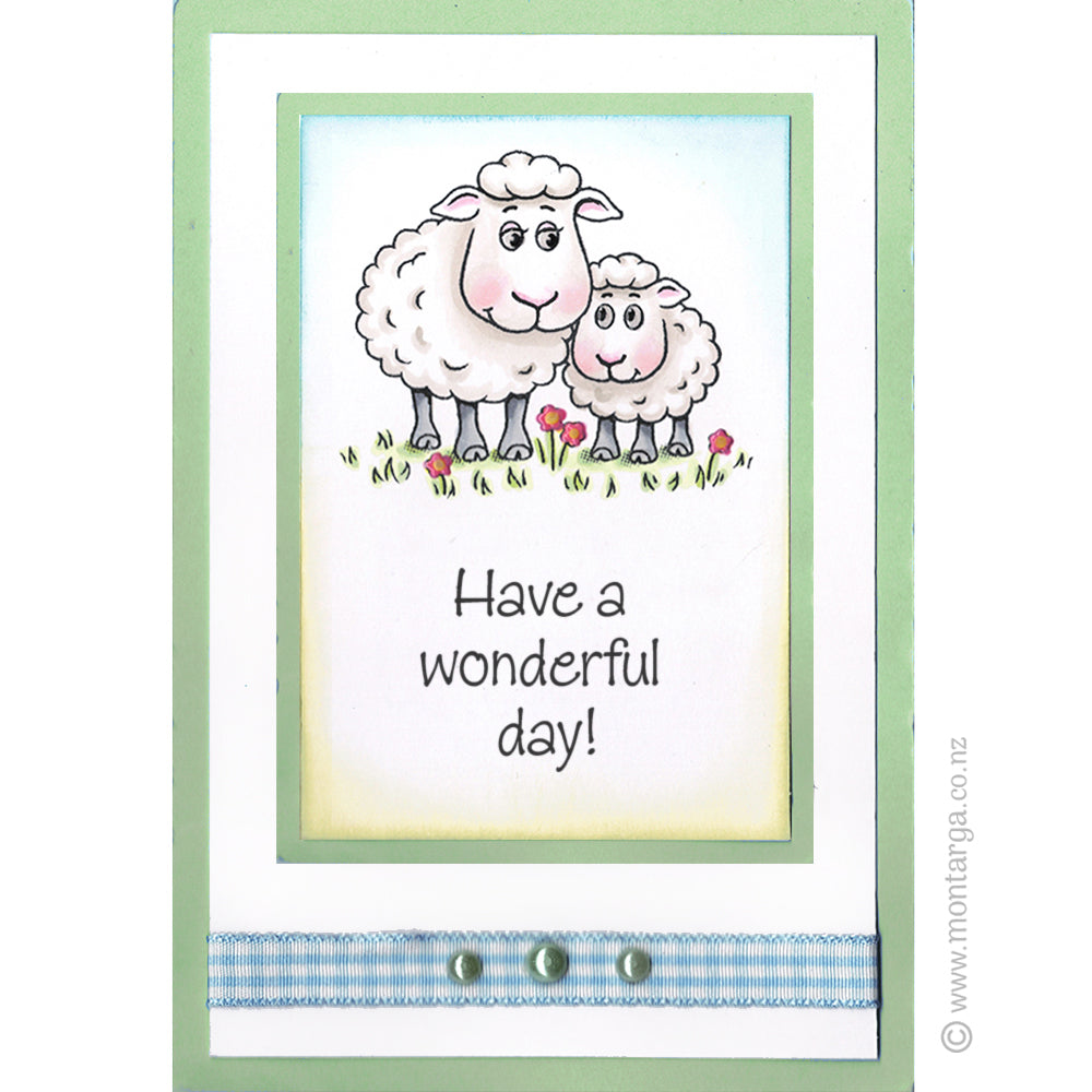 2942 C - Have A Wonderful Day Wording Rubber Stamp