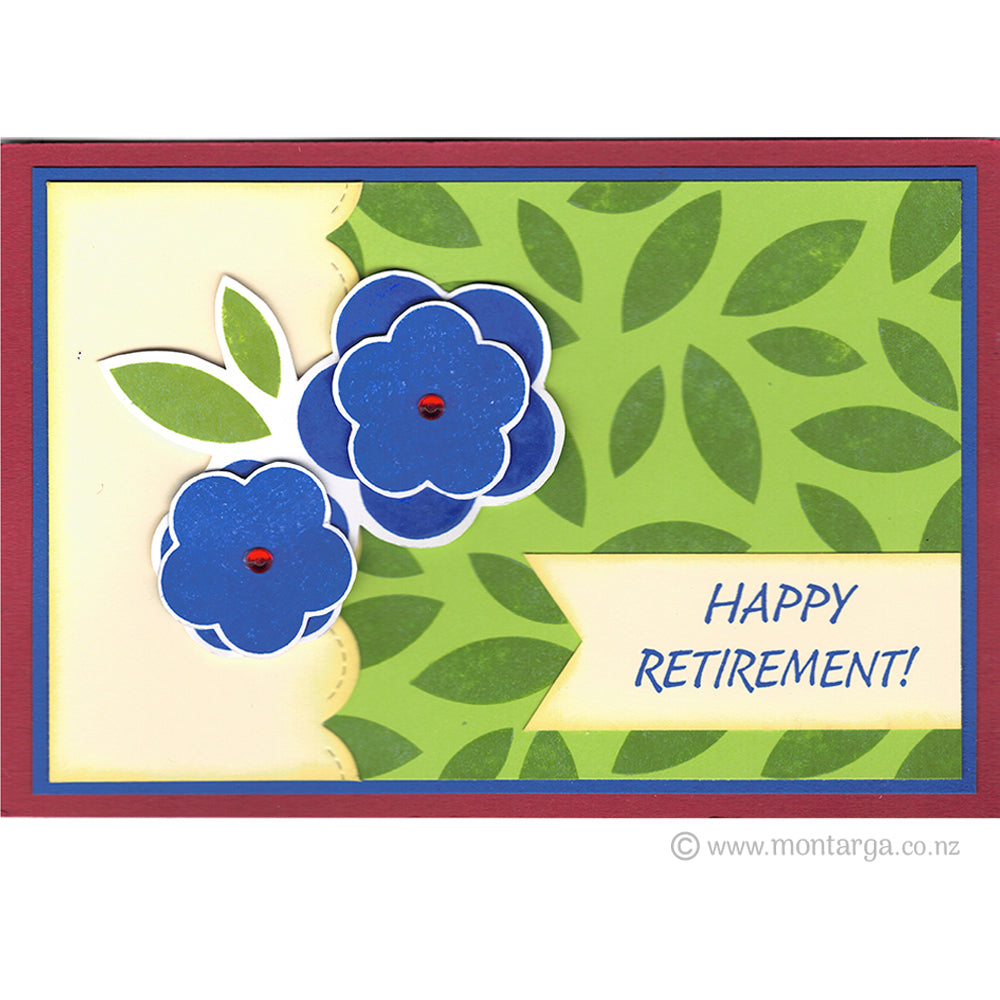 Card Sample - Solid Flower - Blue & Green