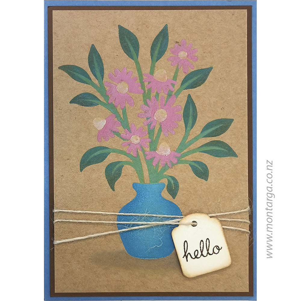 Card Sample - Layering Stencil Hello