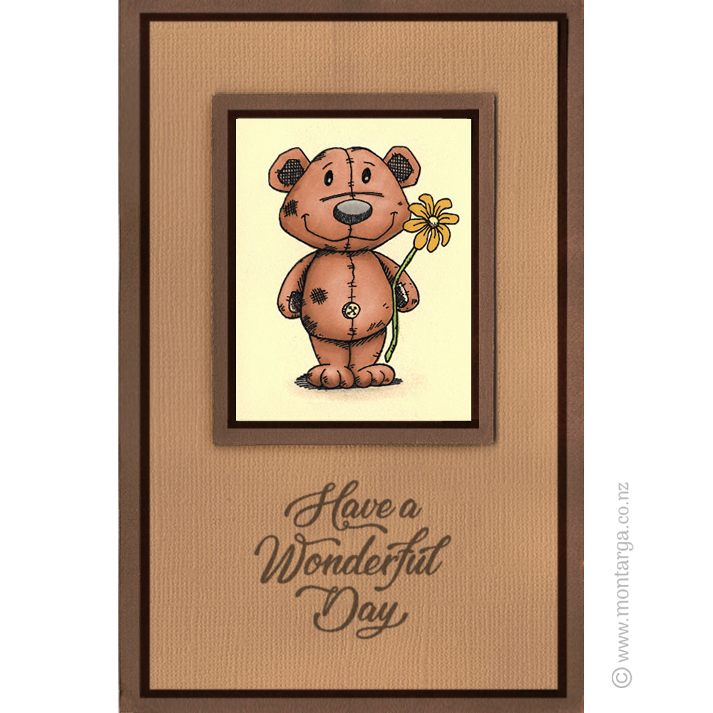2796 D - Have a Wonderful Day Wording Rubber Stamp