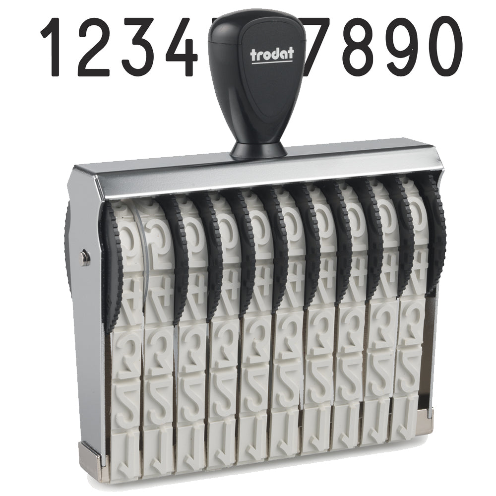 Trodat 151810 Classic Number Stamp - 18mm 10 Numbers
