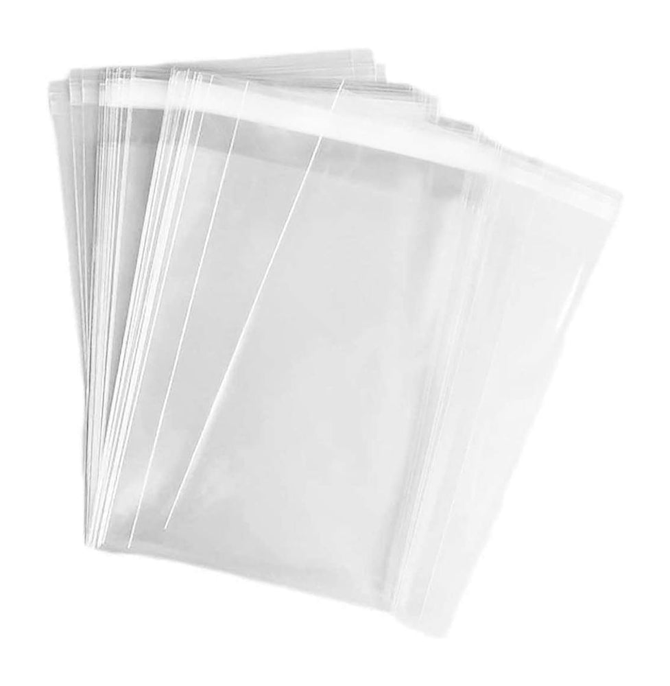 Self Sealing Clear Plastic Bags for Cards 5.25" x 7.25"