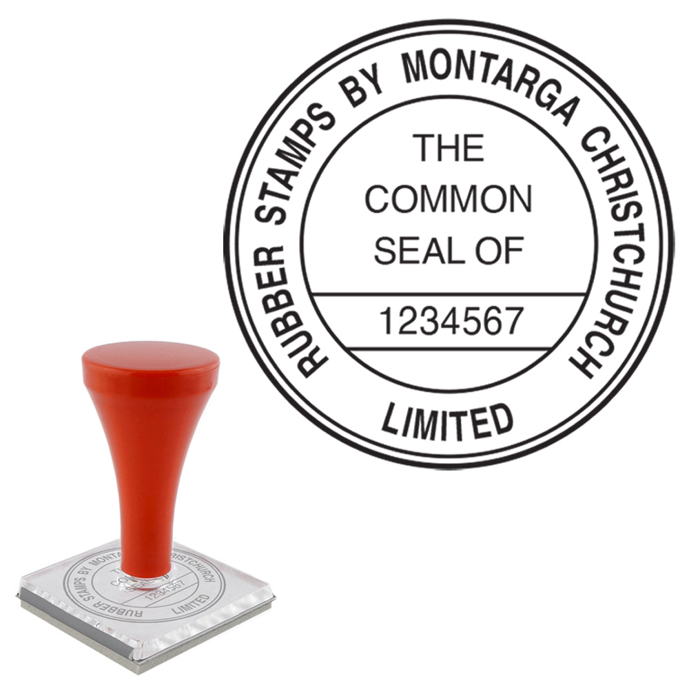 Common Seal Handle Stamp - Long Title + Number - L15