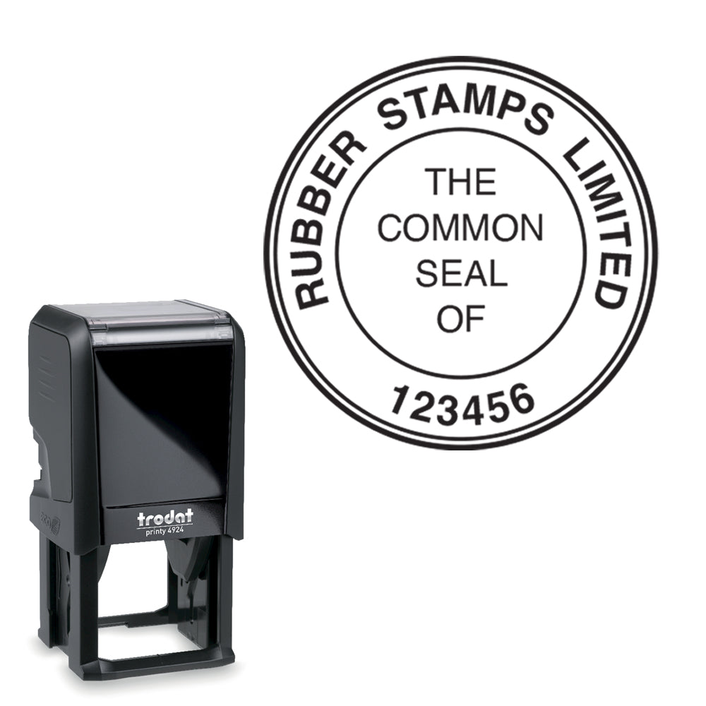 Common Seal Self Inking Stamp + Number  - 4924