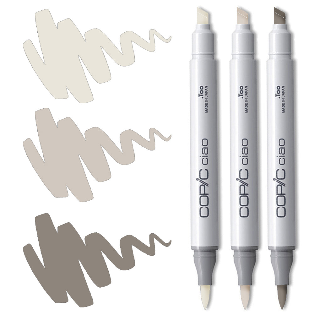 Copic Ciao Marker Set - Warm Grey Blending Trio