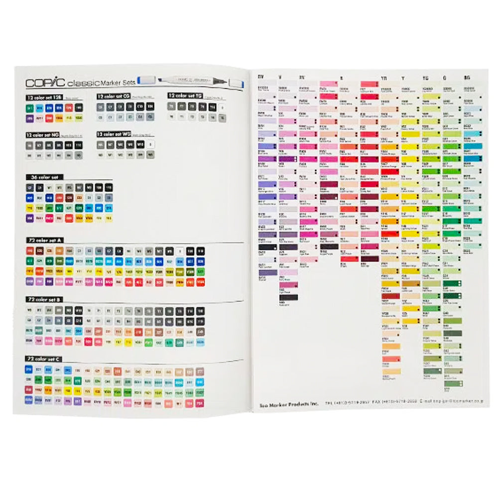 Copic Marker Colour Chart