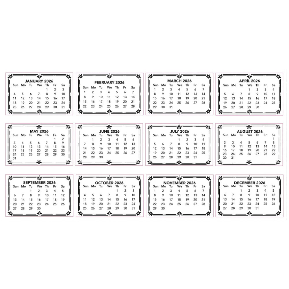Couture Creations- Mini Calendar Tabs 2026