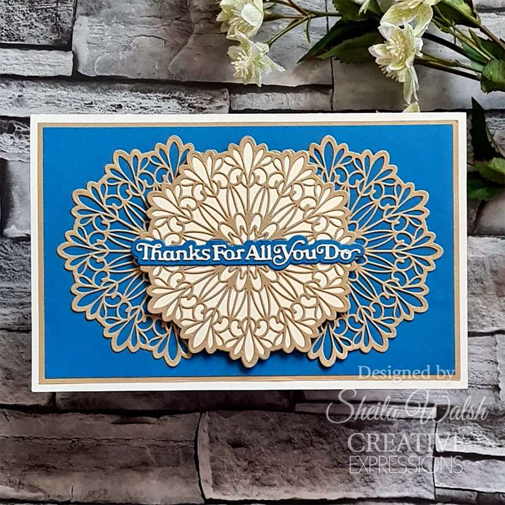 Creative Expressions Mini Shadowed Sentiments Die - Thanks For All You Do CEDSS043