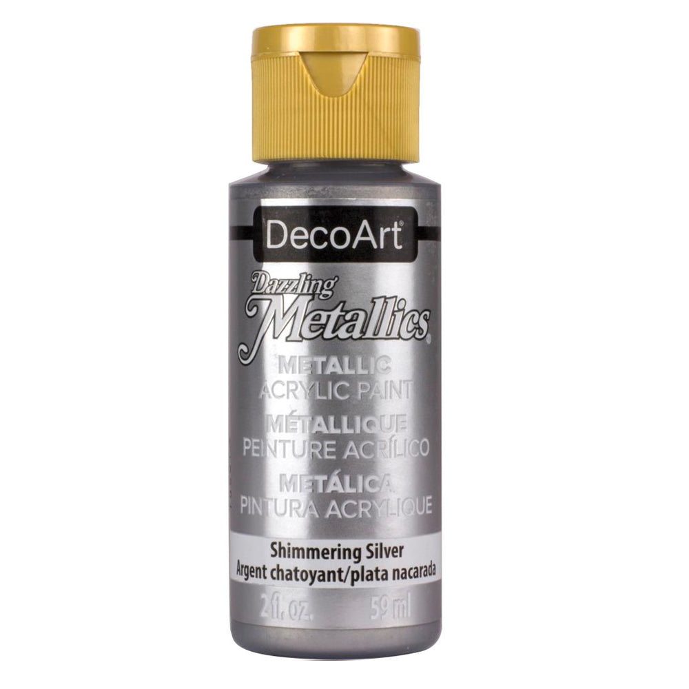 DecoArt Dazzling Metallics Acrylic Paint - Shimmering Silver