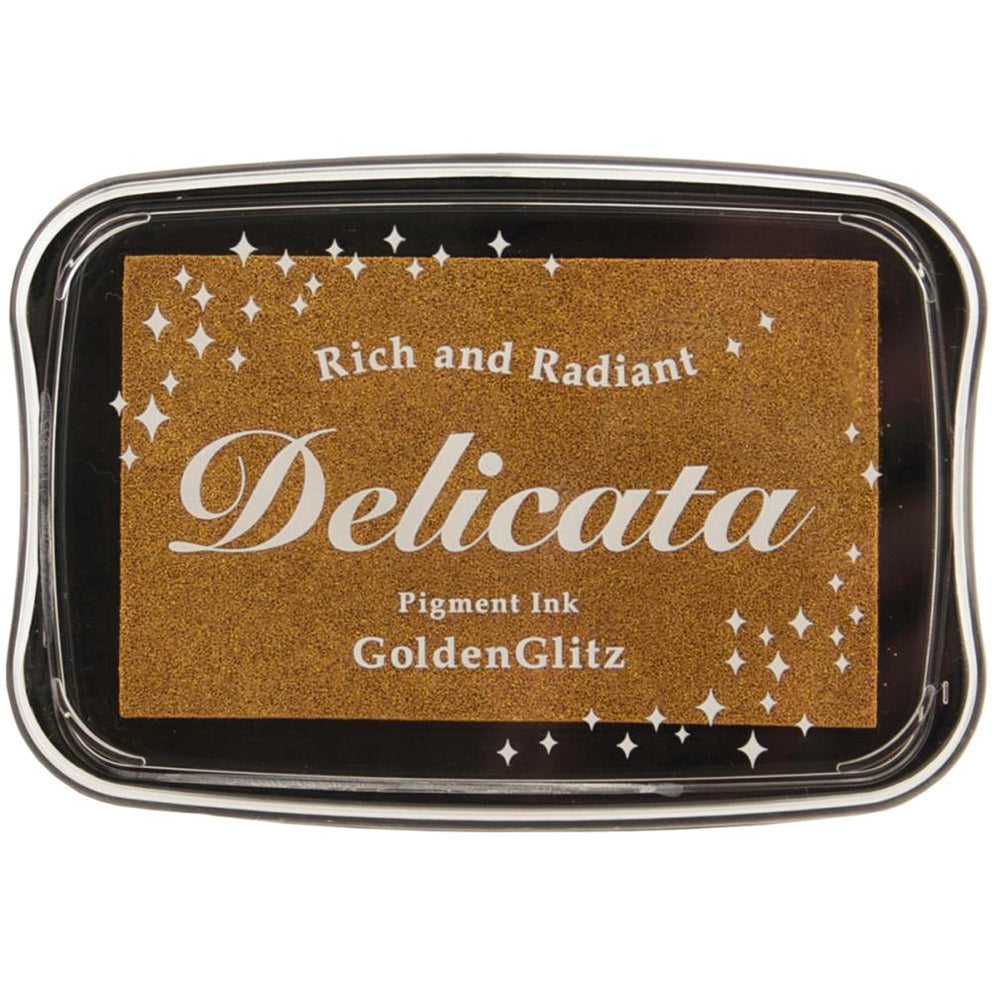 Tsukineko Delicata Pigment Ink Pad - Golden Glitz