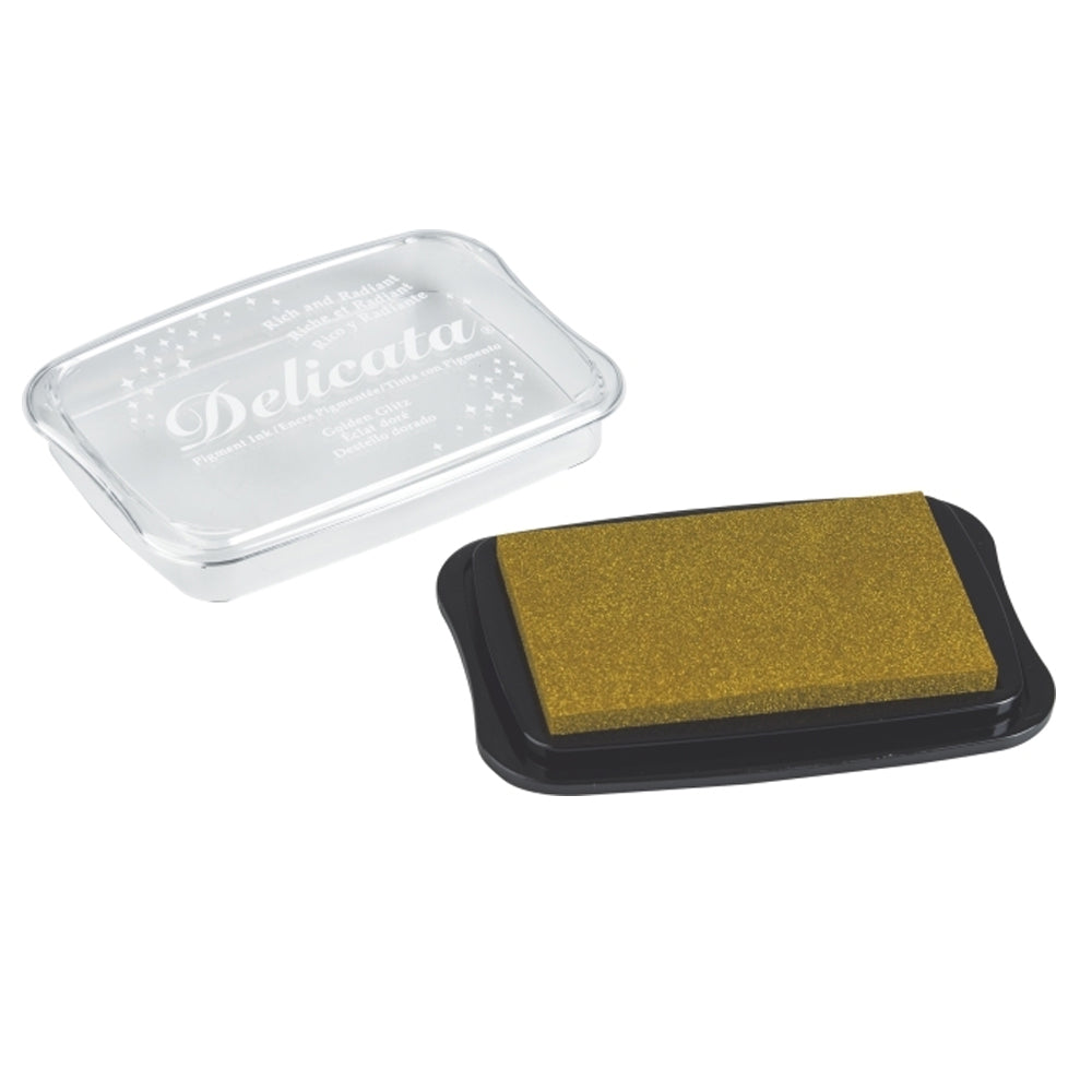 Tsukineko Delicata Pigment Ink Pad - Golden Glitz