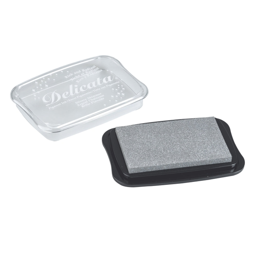Tsukineko Delicata Pigment Ink Pad - Silvery Shimmer