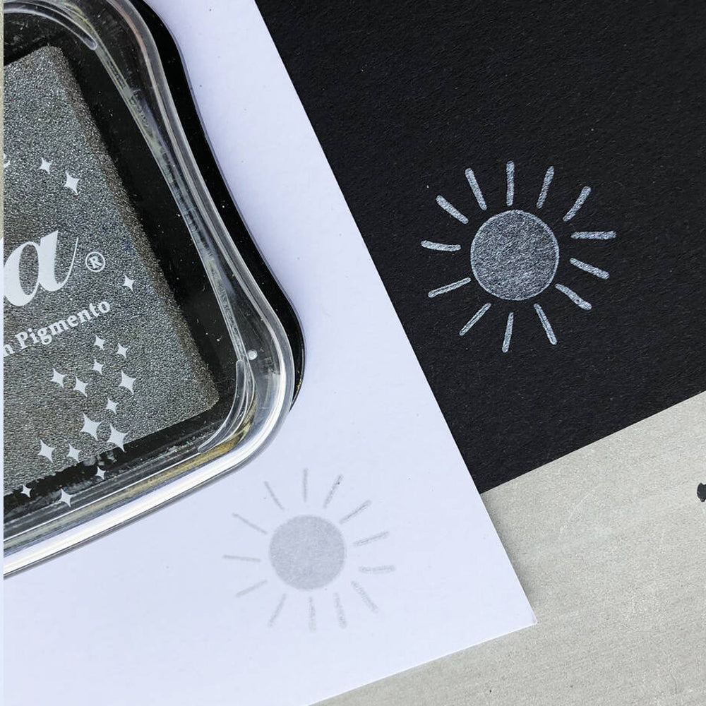 Tsukineko Delicata Pigment Ink Pad - Silvery Shimmer