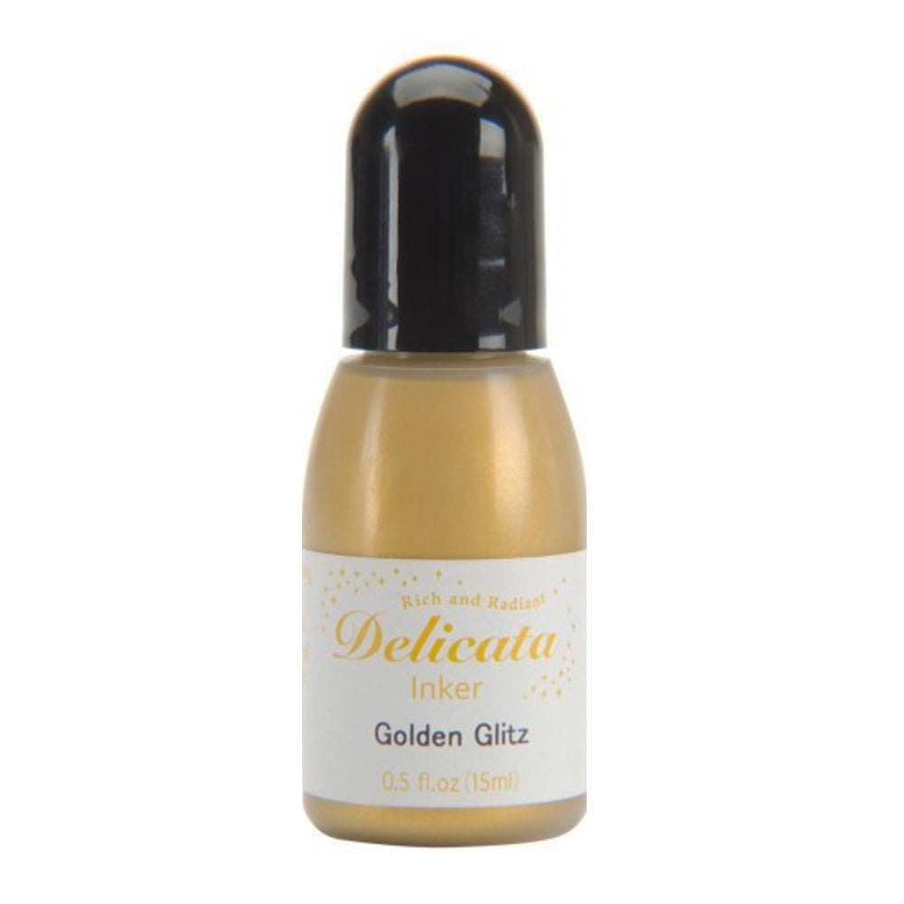 Tsukineko Delicata Pigment Reinker Bottle - Golden Glitz
