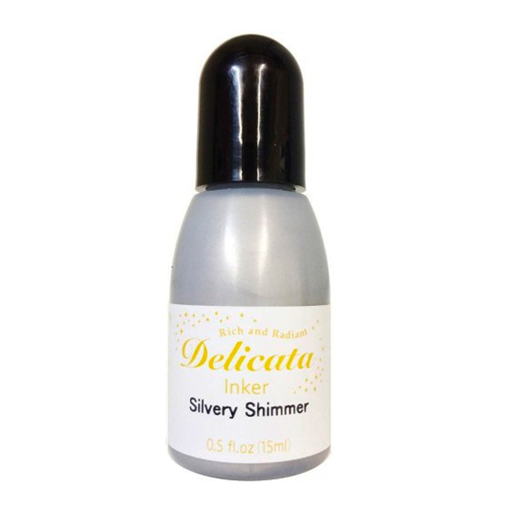 Tsukineko Delicata Pigment Reinker Bottle - Silvery Shimmer