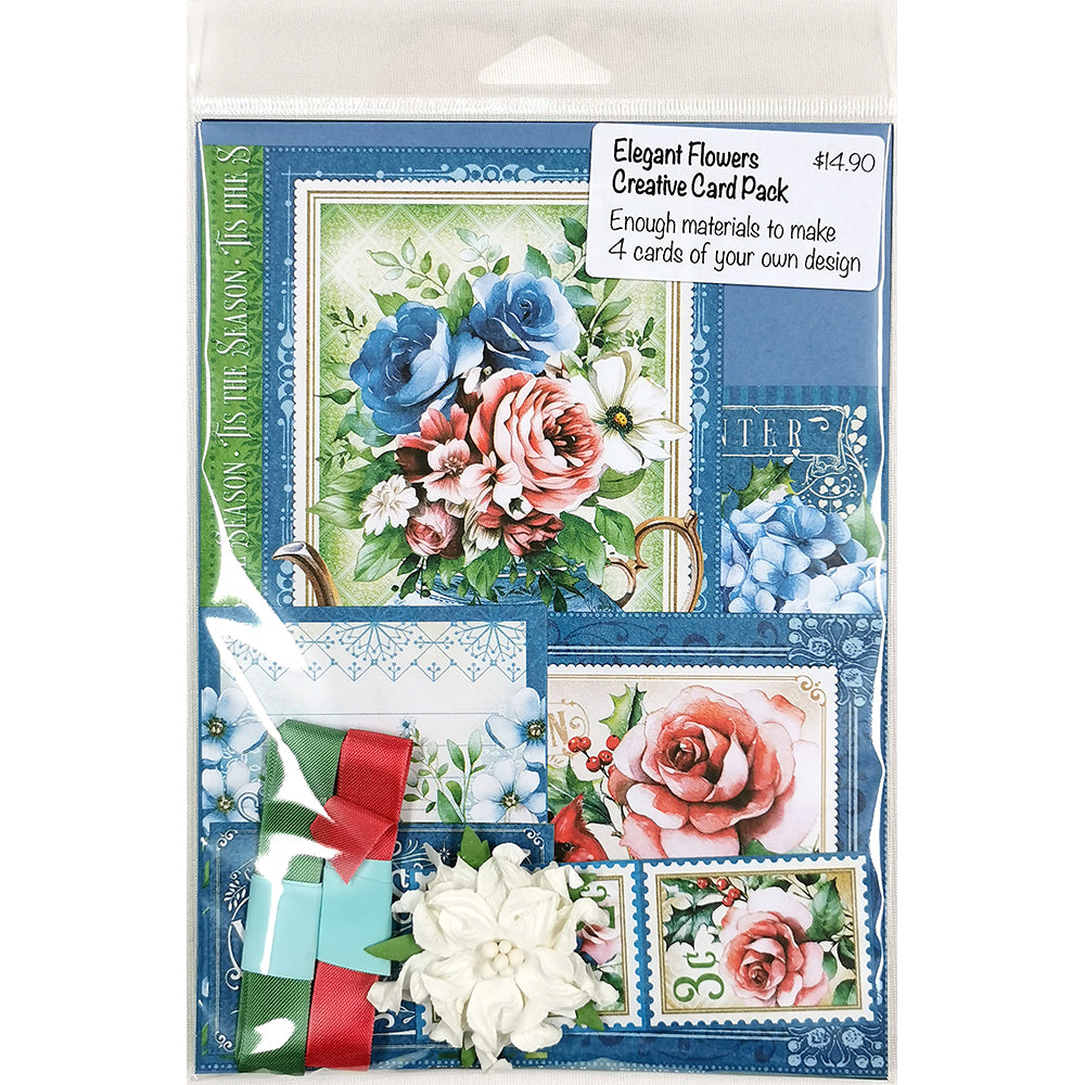 Elegant Flowers Creative Card Pack - Winter (Blue)