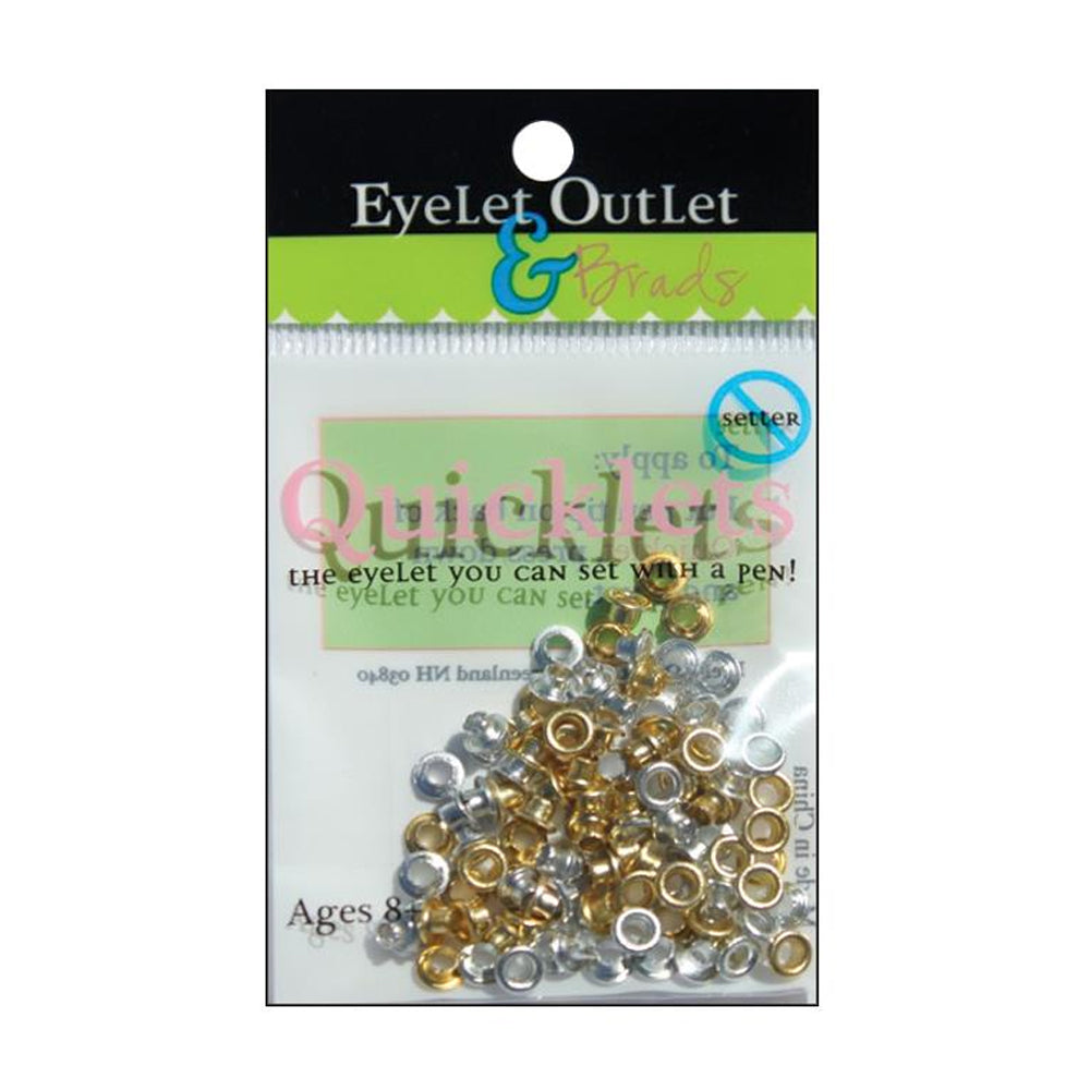 Eyelet Outlet Quicklets - Anodised Gold and Silver