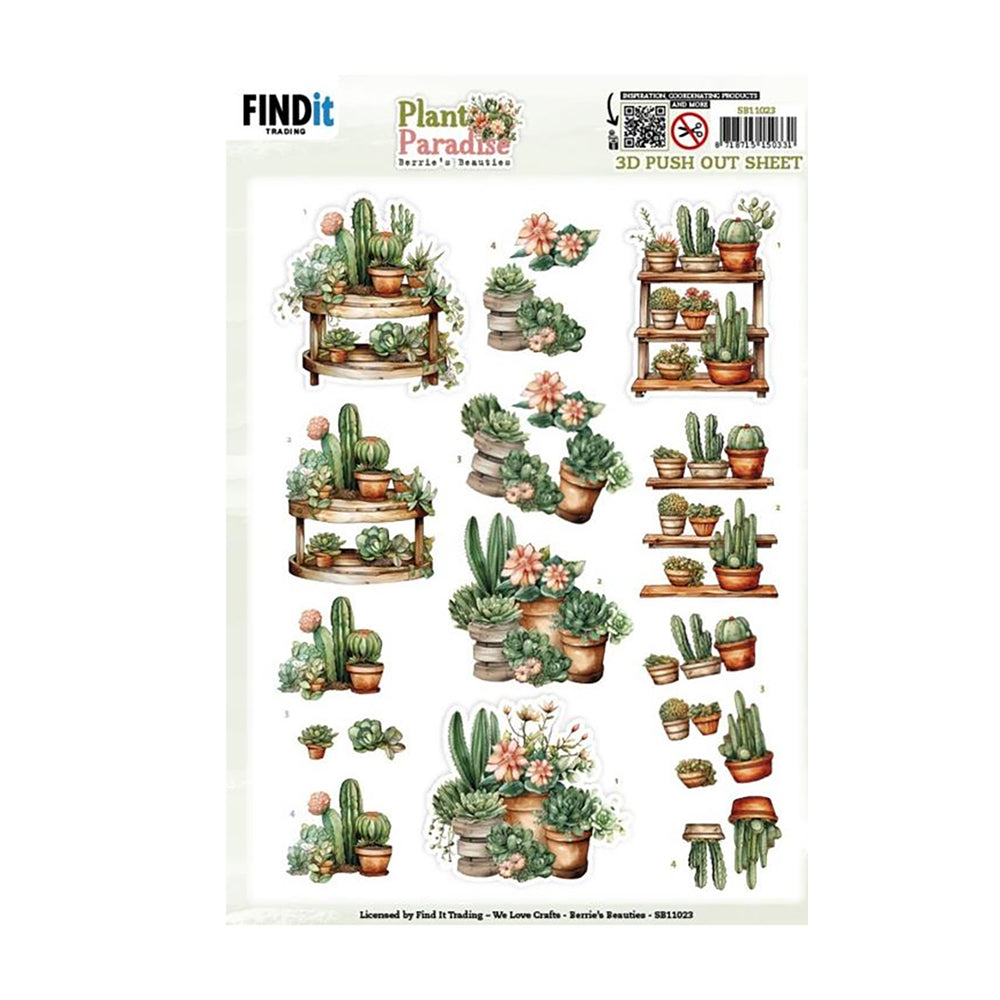 3D Push Out Sheet - Plant Paradise - Greenhouse Shelves SB11023