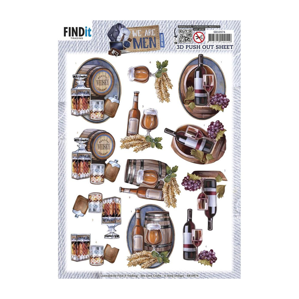 3D Push Out Sheet - We Are Men - Drinks SB10974