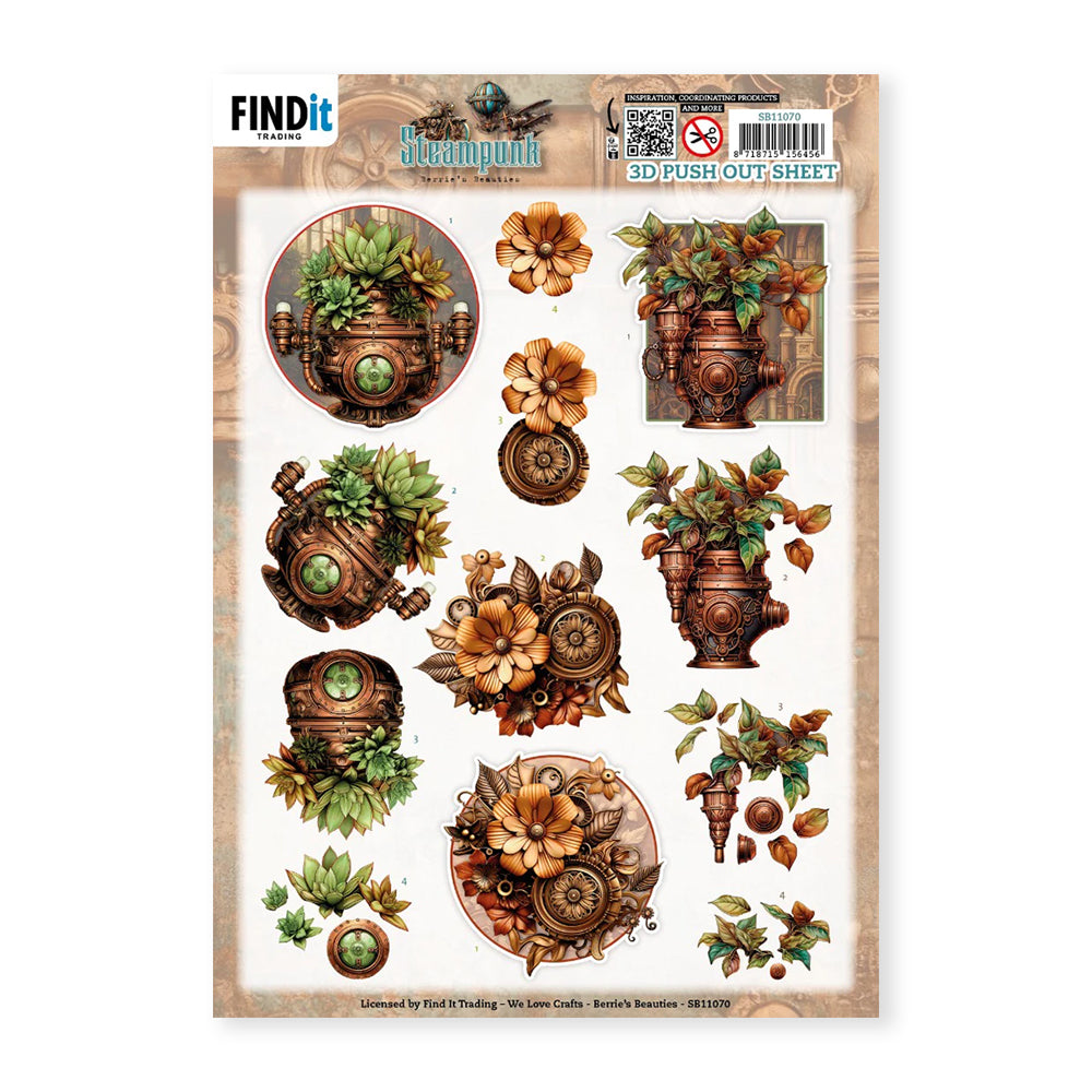 3D Push Out Sheet - Steampunk - Plants - SB11070