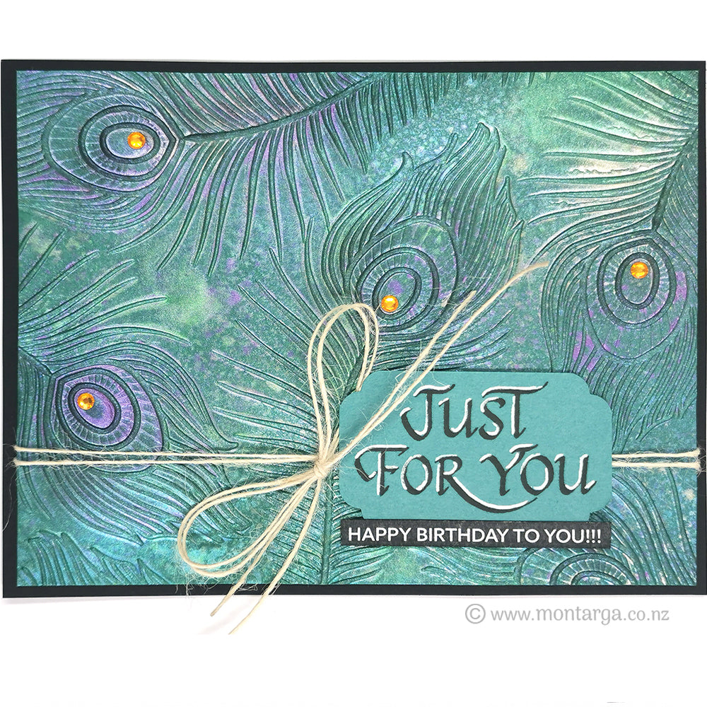 Card Sample - Peacock Feathers Just for You