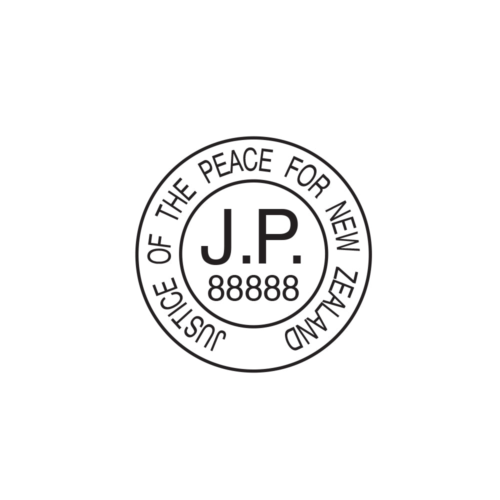 Justice of the Peace - Custom Round Number Rubber Stamp - JP2