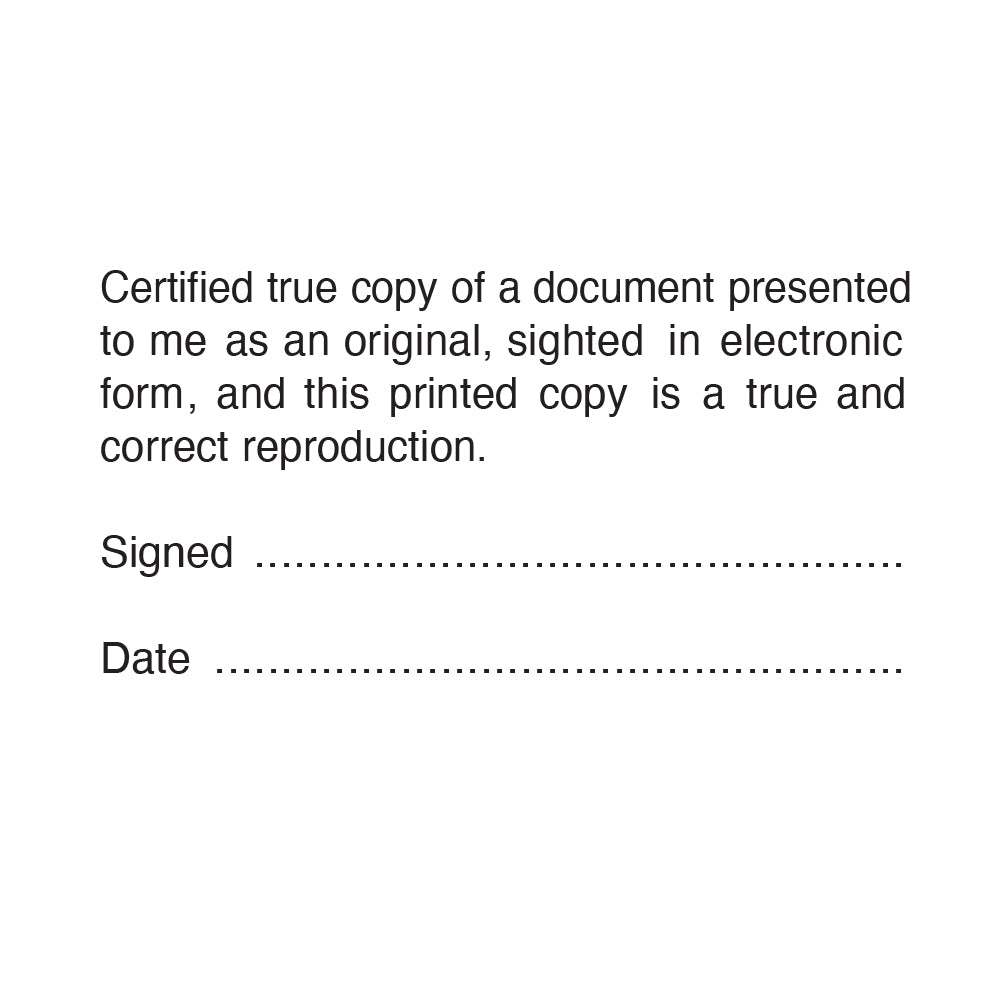 Justice of the Peace - Certified True Copy Rubber Stamp - JP4