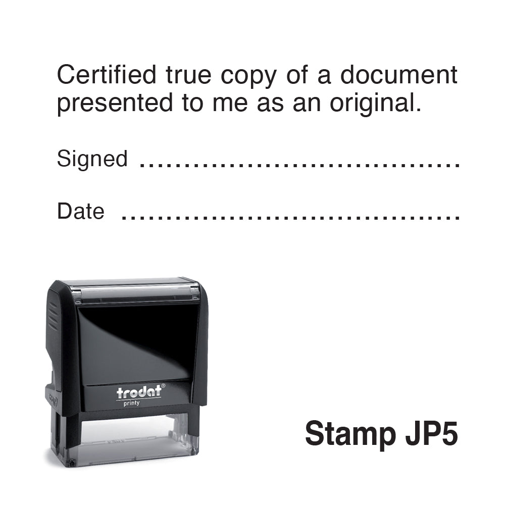 Justice of the Peace - Certified Copy of Document Rubber Stamp - JP5