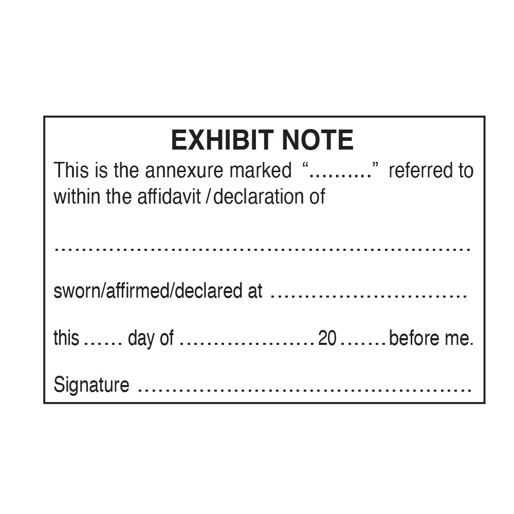 Justice of the Peace - Exhibit Note Rubber Rubber Stamp - JP6