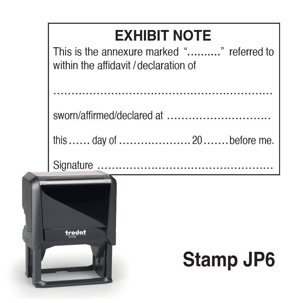 Justice of the Peace - Exhibit Note Rubber Rubber Stamp - JP6