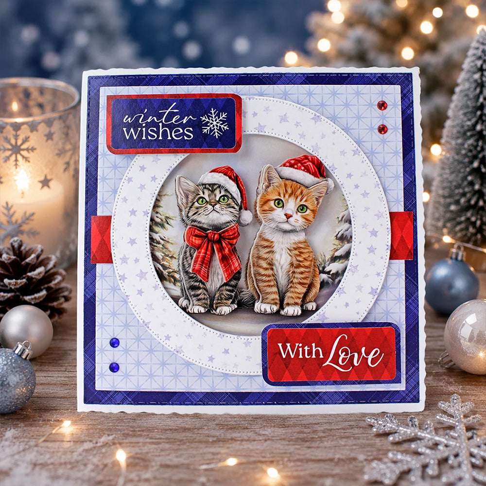 3D Push Out Sheet - Katy Sue - Christmas Cats Pack 2 - Two Sheets