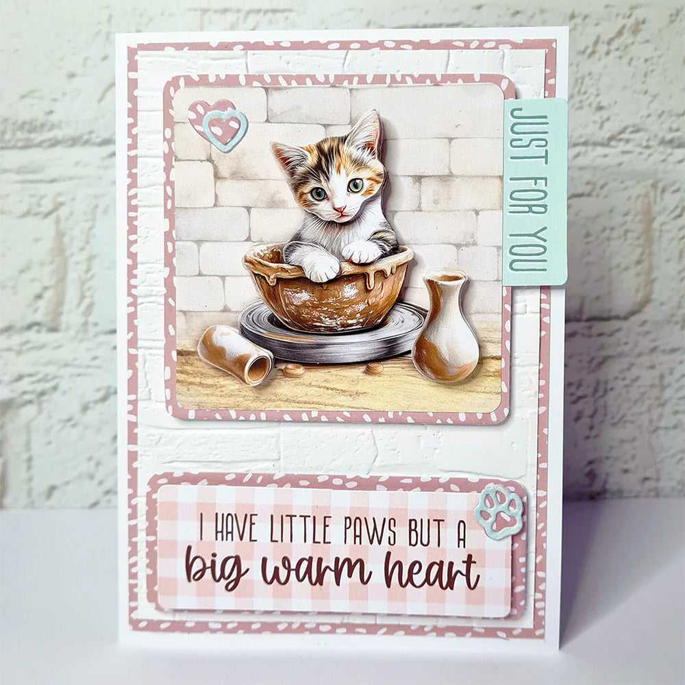 3D Push Out Sheet - Katy Sue - Crafty Kittens Pack 2 - Two Sheets