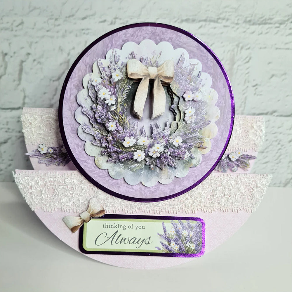 3D Push Out Sheet - Katy Sue - Lavender Wreath - One Sheet
