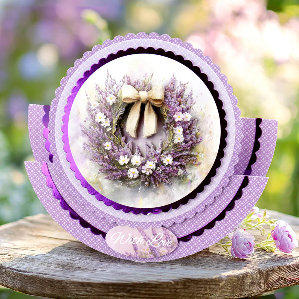 3D Push Out Sheet - Katy Sue - Lavender Wreath - One Sheet