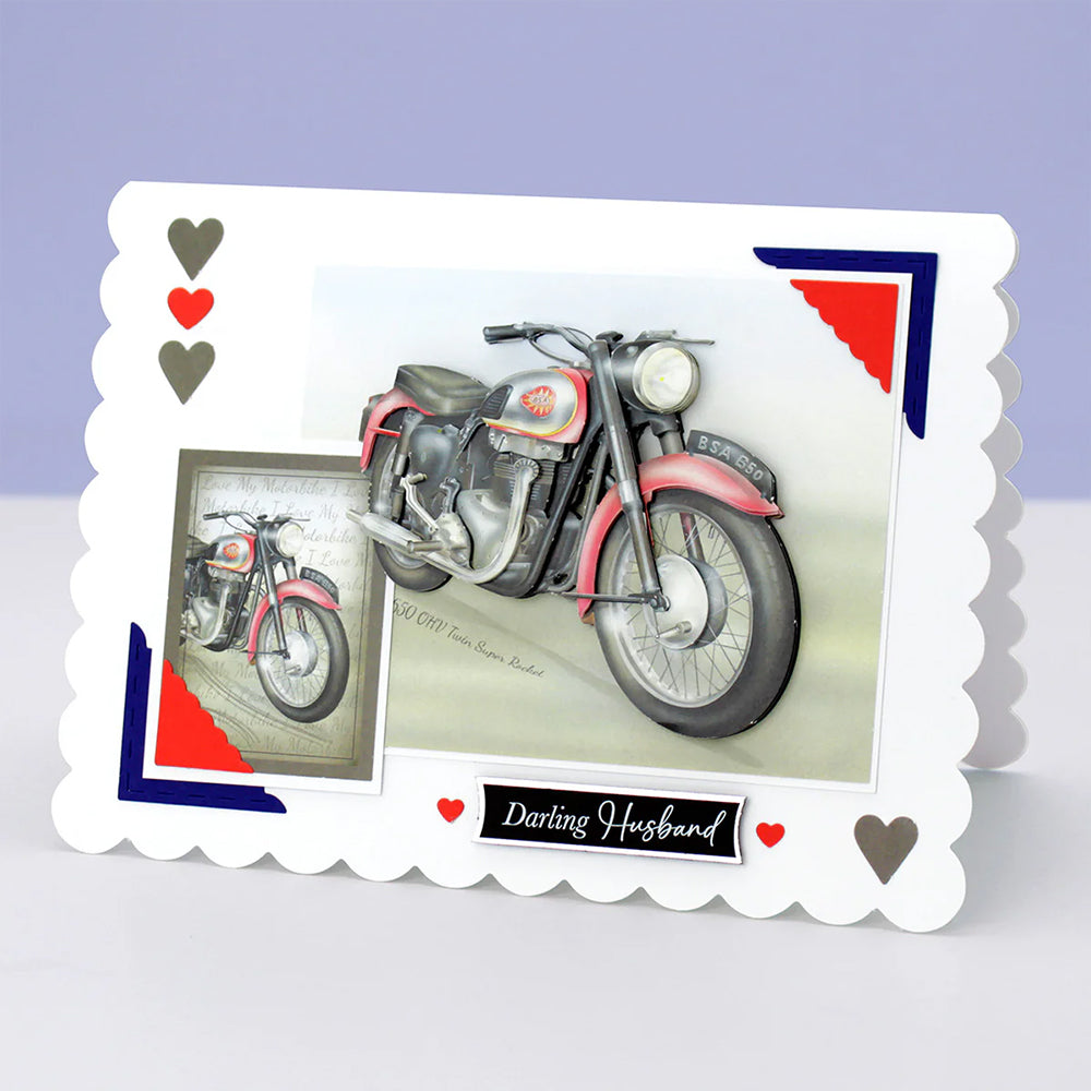 3D Push Out Sheet - Katy Sue - Motorbike - BSA Twin Super Racer - One Sheet