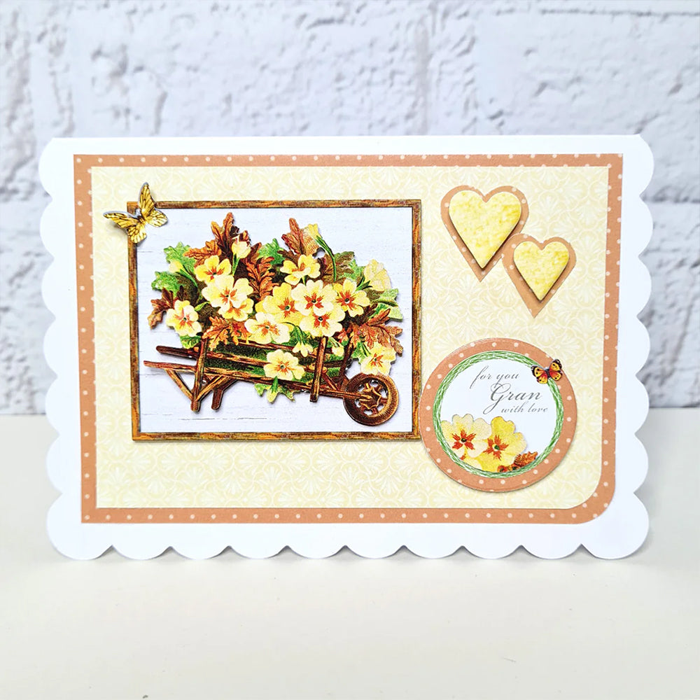 3D Push Out Sheet - Katy Sue - Primrose Wheelbarrow - One Sheet