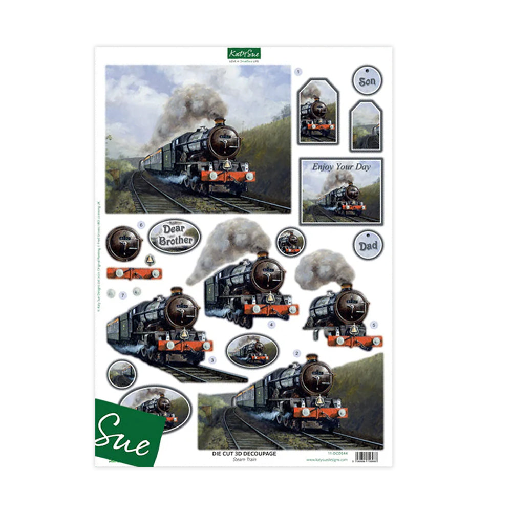 3D Push Out Sheet - Katy Sue - Steam Train - One Sheet