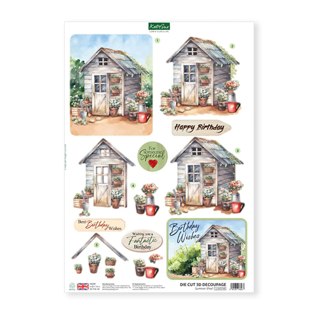 3D Push Out Sheet - Katy Sue - Summer Shed - One Sheet