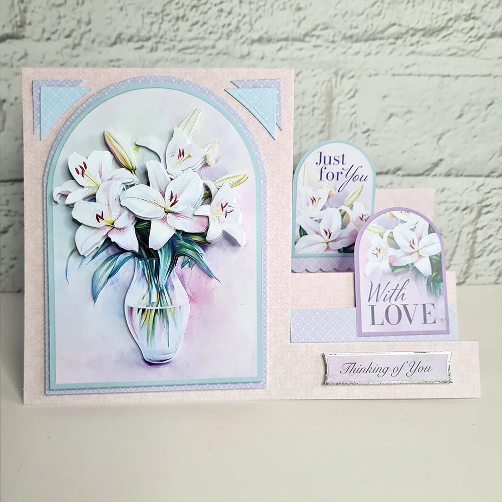 3D Push Out Sheet - Katy Sue - Vase of Lilies - One Sheet
