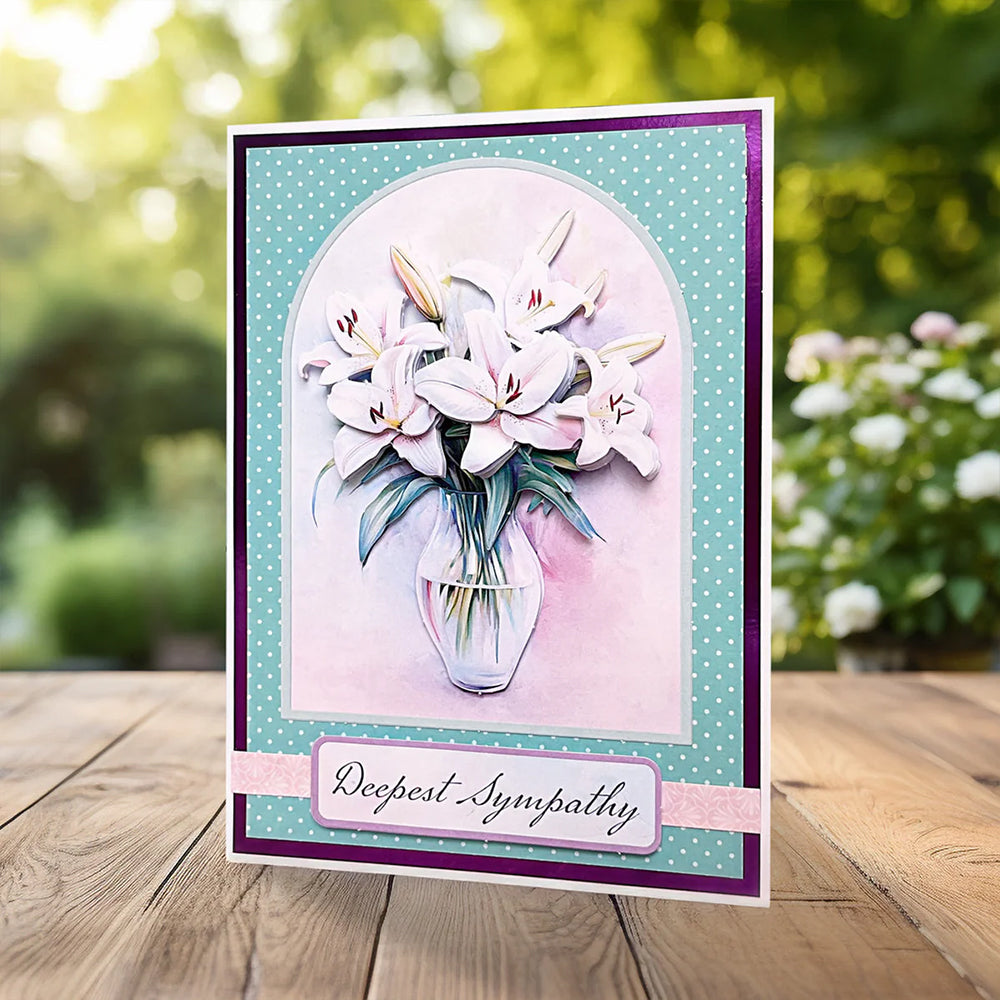 3D Push Out Sheet - Katy Sue - Vase of Lilies - One Sheet