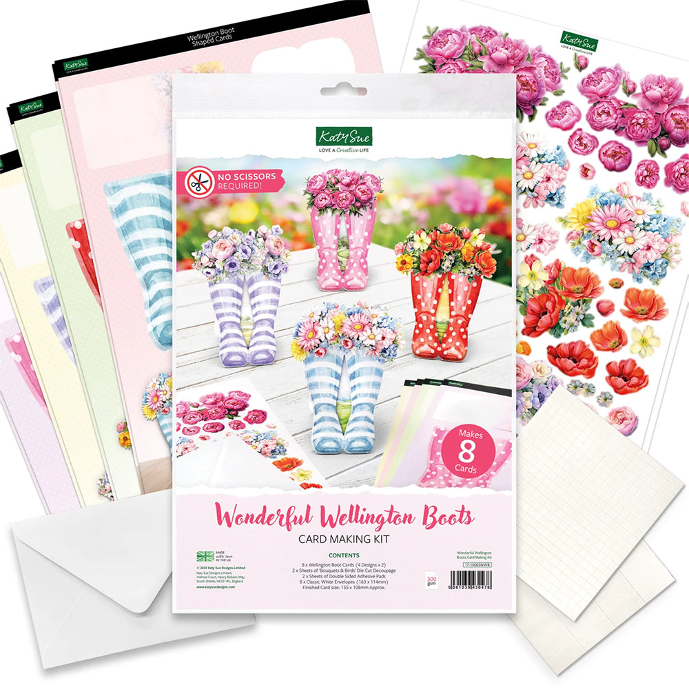 Katy Sue Cardmaking Kit - Wonderful Wellington Boots