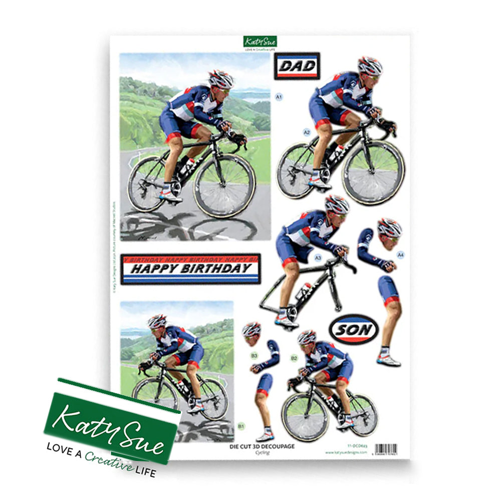 3D Push Out Sheet - Katy Sue - Cycling - One Sheet