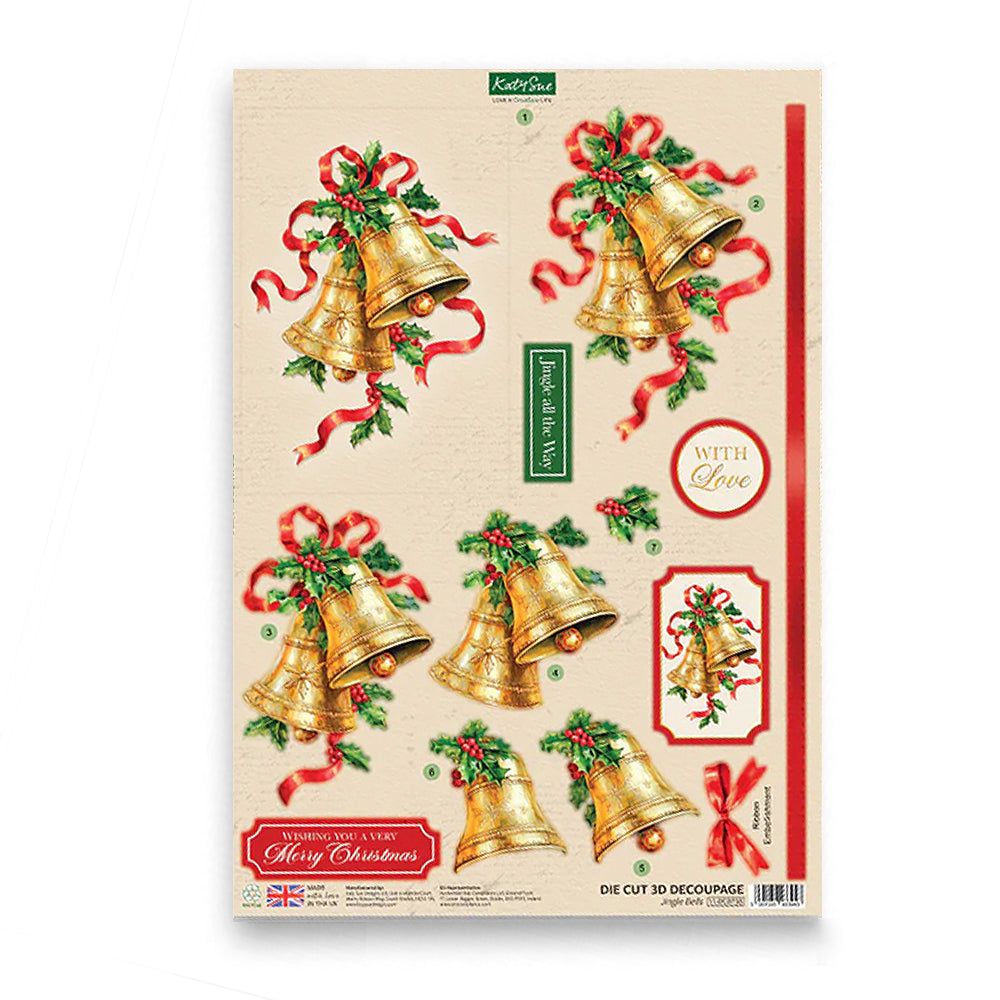 3D Push Out Sheet - Katy Sue - Jingle Bells - One Sheet
