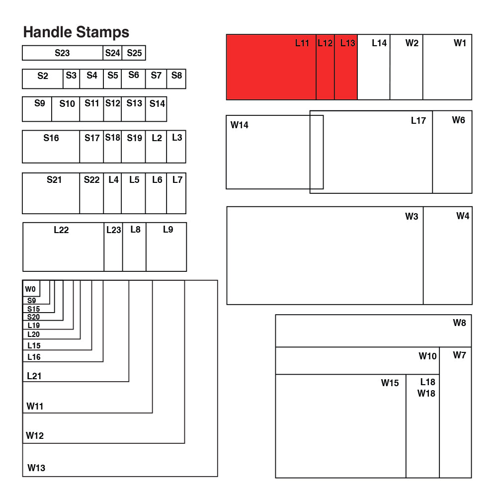 L13 Vue Stamp - Custom Handle Stamp 40 x 80mm