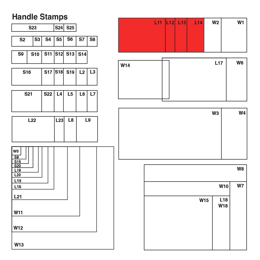 L14 Vue Stamp - Custom Handle Stamp 40 x 100mm