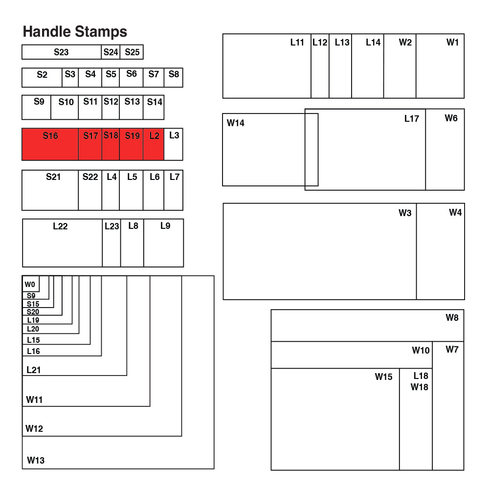 L2 Vue Stamp - Custom Handle Stamp 20 x 85mm