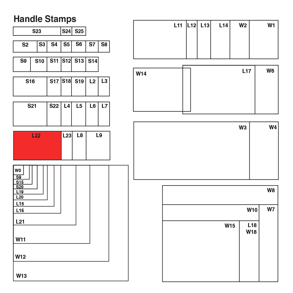 L22 Vue Stamp - Custom Handle Stamp 30 x 50mm