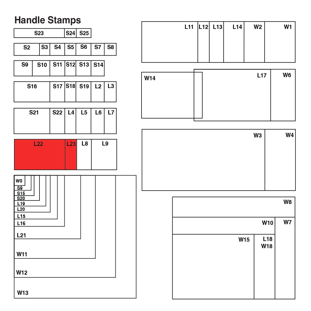 L23 Vue Stamp - Custom Handle Stamp 30 x 62mm